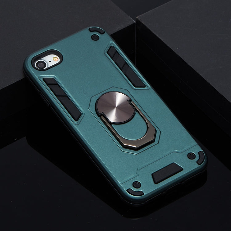 For iPhone SE 2022 / SE 2020 / 8 / 7 2 in 1 Armour Series PC + TPU Protective Case with Ring Holder