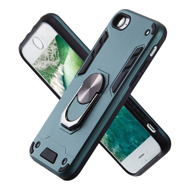 For iPhone SE 2022 / SE 2020 / 8 / 7 2 in 1 Armour Series PC + TPU Protective Case with Ring Holder