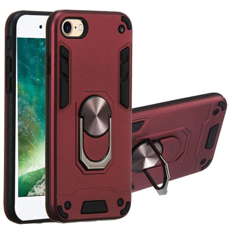 For iPhone SE 2022 / SE 2020 / 8 / 7 2 in 1 Armour Series PC + TPU Protective Case with Ring Holder