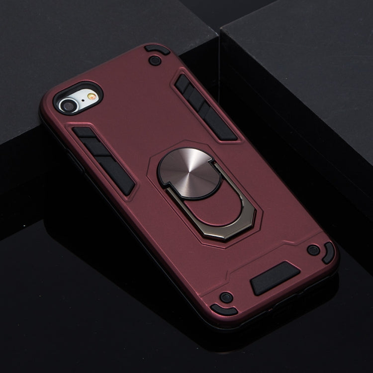 For iPhone SE 2022 / SE 2020 / 8 / 7 2 in 1 Armour Series PC + TPU Protective Case with Ring Holder