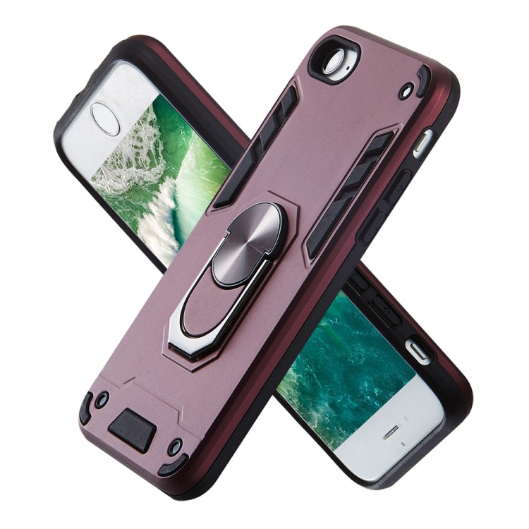 For iPhone SE 2022 / SE 2020 / 8 / 7 2 in 1 Armour Series PC + TPU Protective Case with Ring Holder