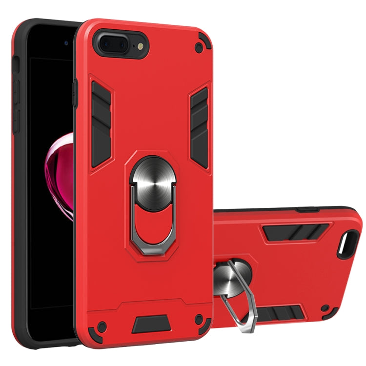 For iPhone 8 Plus / 7 Plus 2 in 1 Armour Series PC + TPU Protective Case with Ring Holder