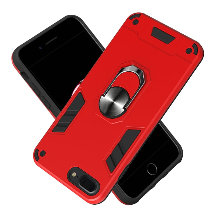For iPhone 8 Plus / 7 Plus 2 in 1 Armour Series PC + TPU Protective Case with Ring Holder