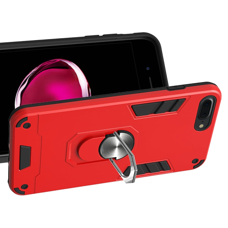 For iPhone 8 Plus / 7 Plus 2 in 1 Armour Series PC + TPU Protective Case with Ring Holder