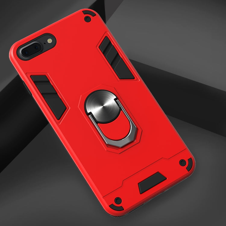 For iPhone 8 Plus / 7 Plus 2 in 1 Armour Series PC + TPU Protective Case with Ring Holder