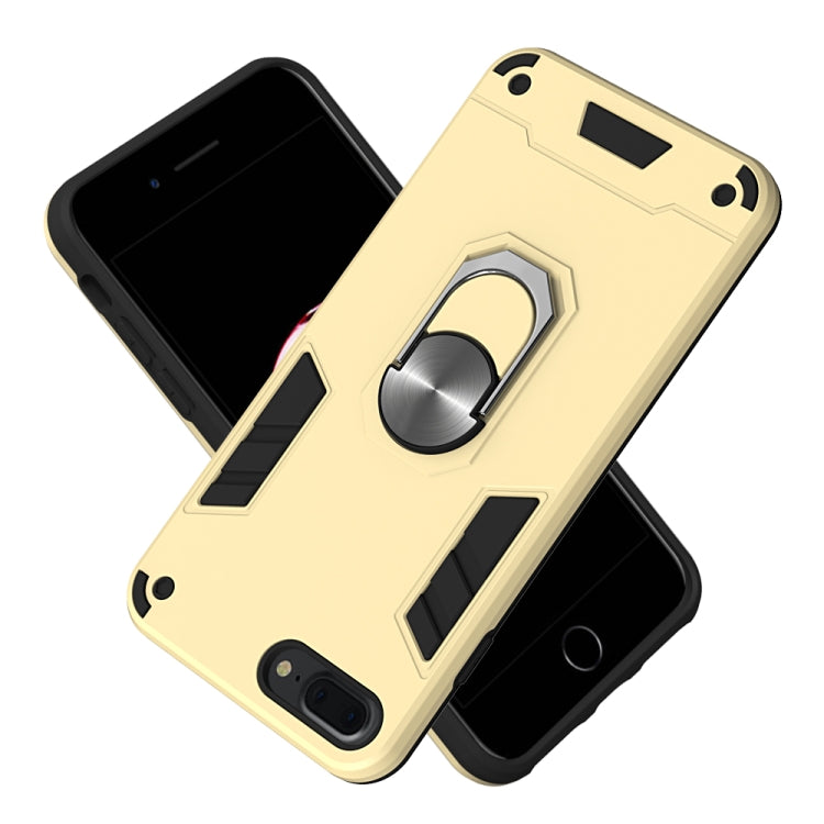 For iPhone 8 Plus / 7 Plus 2 in 1 Armour Series PC + TPU Protective Case with Ring Holder