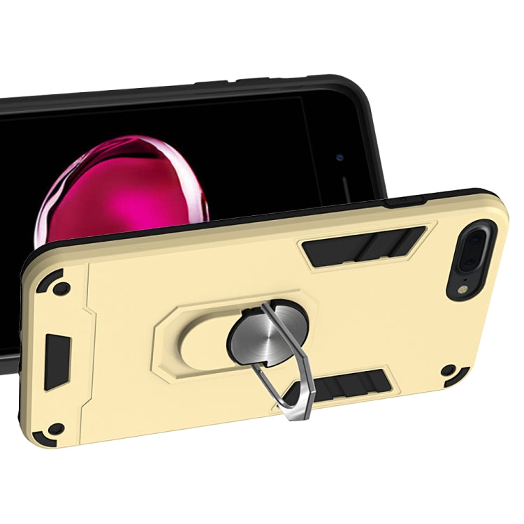 For iPhone 8 Plus / 7 Plus 2 in 1 Armour Series PC + TPU Protective Case with Ring Holder