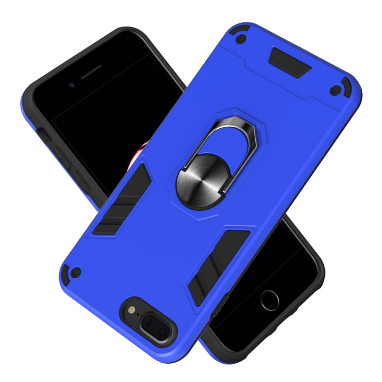 For iPhone 8 Plus / 7 Plus 2 in 1 Armour Series PC + TPU Protective Case with Ring Holder