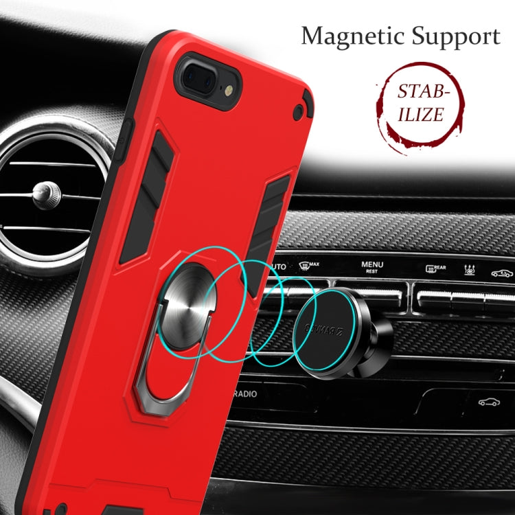 For iPhone 8 Plus / 7 Plus 2 in 1 Armour Series PC + TPU Protective Case with Ring Holder