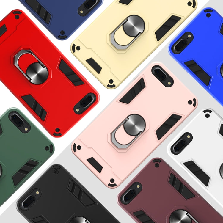 For iPhone 8 Plus / 7 Plus 2 in 1 Armour Series PC + TPU Protective Case with Ring Holder