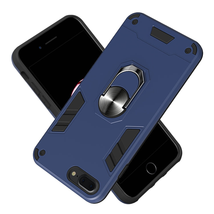 For iPhone 8 Plus / 7 Plus 2 in 1 Armour Series PC + TPU Protective Case with Ring Holder