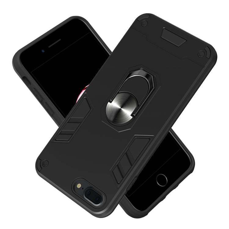 For iPhone 8 Plus / 7 Plus 2 in 1 Armour Series PC + TPU Protective Case with Ring Holder