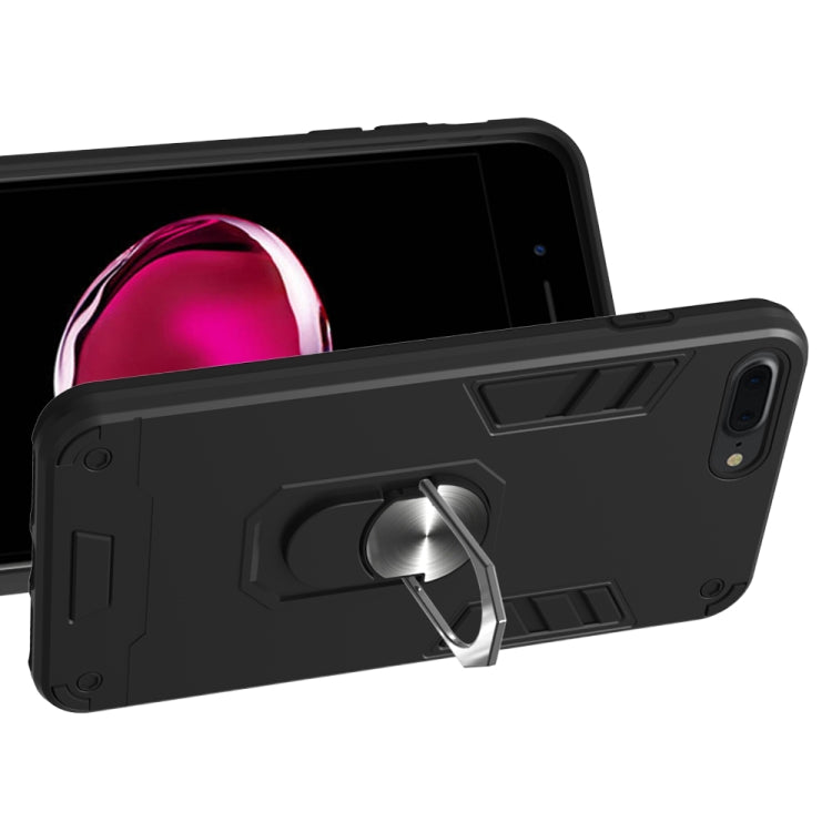 For iPhone 8 Plus / 7 Plus 2 in 1 Armour Series PC + TPU Protective Case with Ring Holder