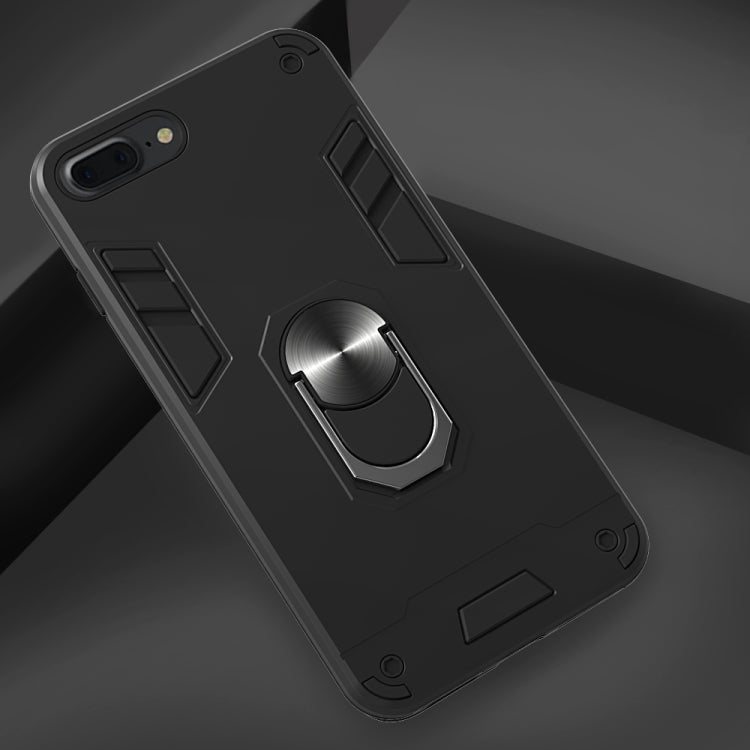For iPhone 8 Plus / 7 Plus 2 in 1 Armour Series PC + TPU Protective Case with Ring Holder