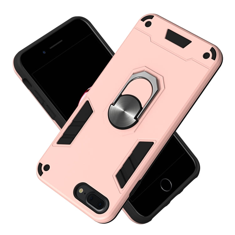 For iPhone 8 Plus / 7 Plus 2 in 1 Armour Series PC + TPU Protective Case with Ring Holder