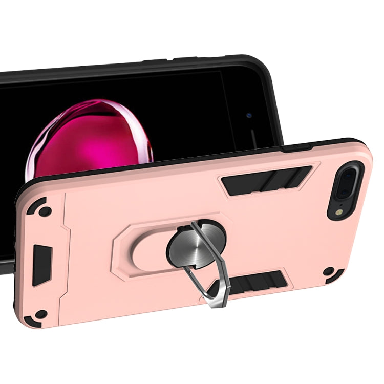 For iPhone 8 Plus / 7 Plus 2 in 1 Armour Series PC + TPU Protective Case with Ring Holder