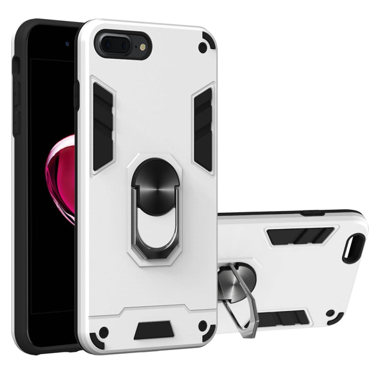 For iPhone 8 Plus / 7 Plus 2 in 1 Armour Series PC + TPU Protective Case with Ring Holder