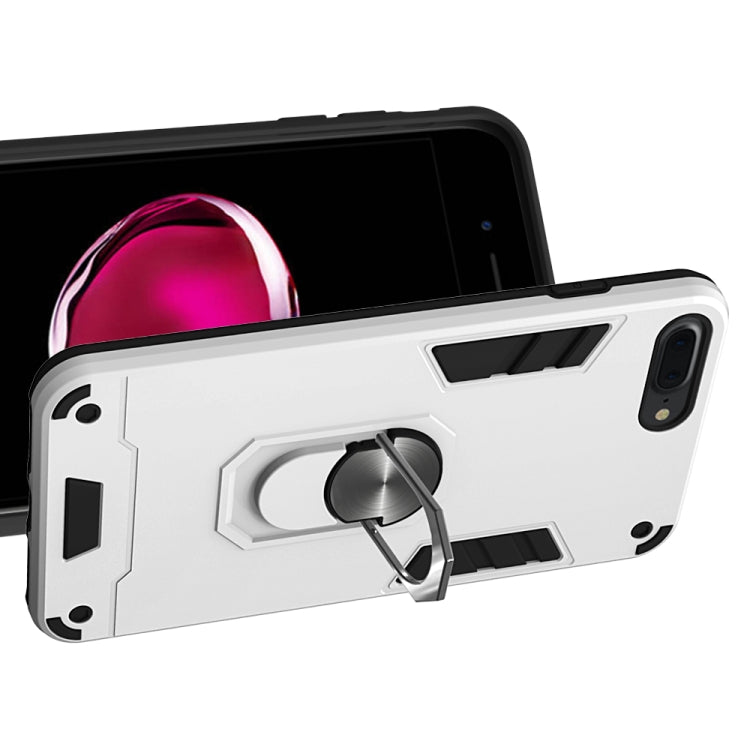 For iPhone 8 Plus / 7 Plus 2 in 1 Armour Series PC + TPU Protective Case with Ring Holder
