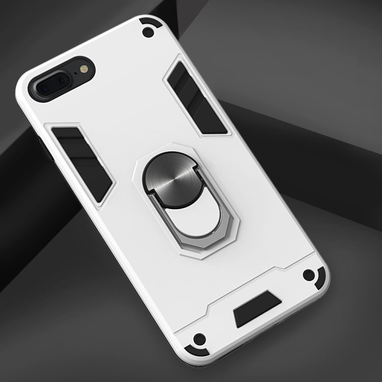 For iPhone 8 Plus / 7 Plus 2 in 1 Armour Series PC + TPU Protective Case with Ring Holder
