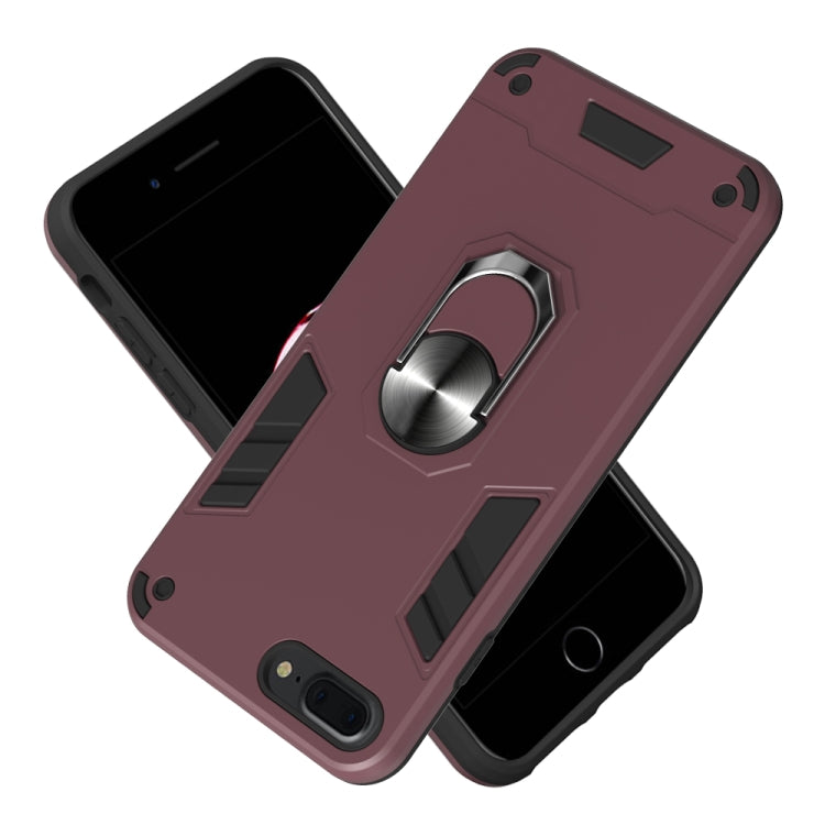 For iPhone 8 Plus / 7 Plus 2 in 1 Armour Series PC + TPU Protective Case with Ring Holder