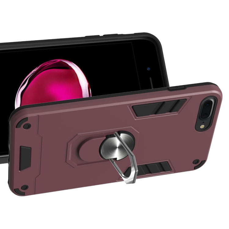 For iPhone 8 Plus / 7 Plus 2 in 1 Armour Series PC + TPU Protective Case with Ring Holder