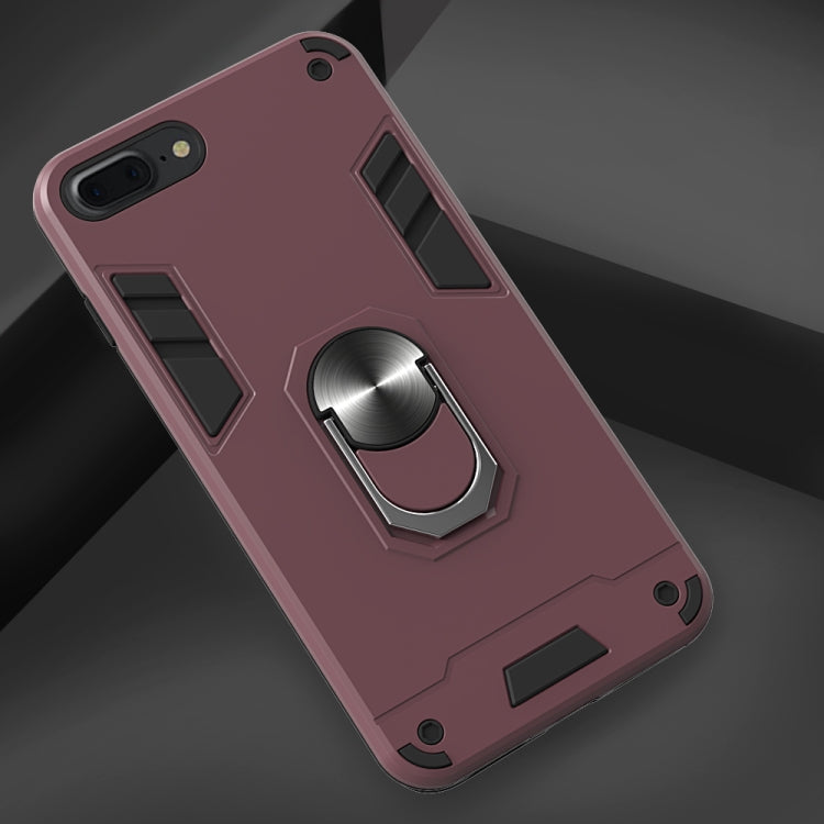 For iPhone 8 Plus / 7 Plus 2 in 1 Armour Series PC + TPU Protective Case with Ring Holder