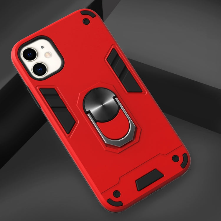 For iPhone 11 2 in 1 Armour Series PC + TPU Protective Case with Ring Holder