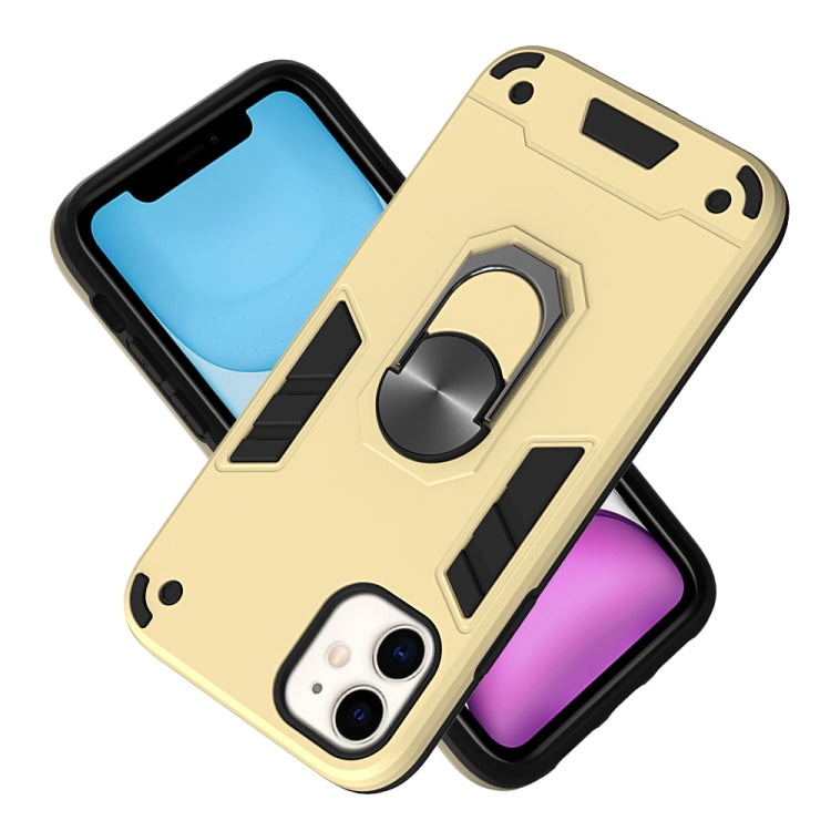 For iPhone 11 2 in 1 Armour Series PC + TPU Protective Case with Ring Holder