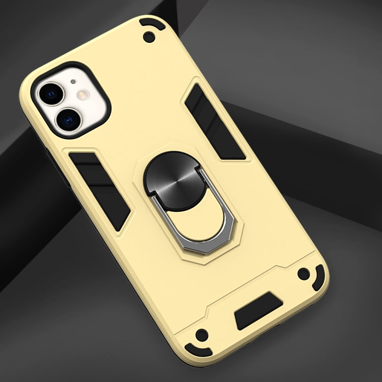 For iPhone 11 2 in 1 Armour Series PC + TPU Protective Case with Ring Holder