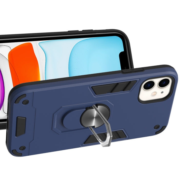 For iPhone 11 2 in 1 Armour Series PC + TPU Protective Case with Ring Holder
