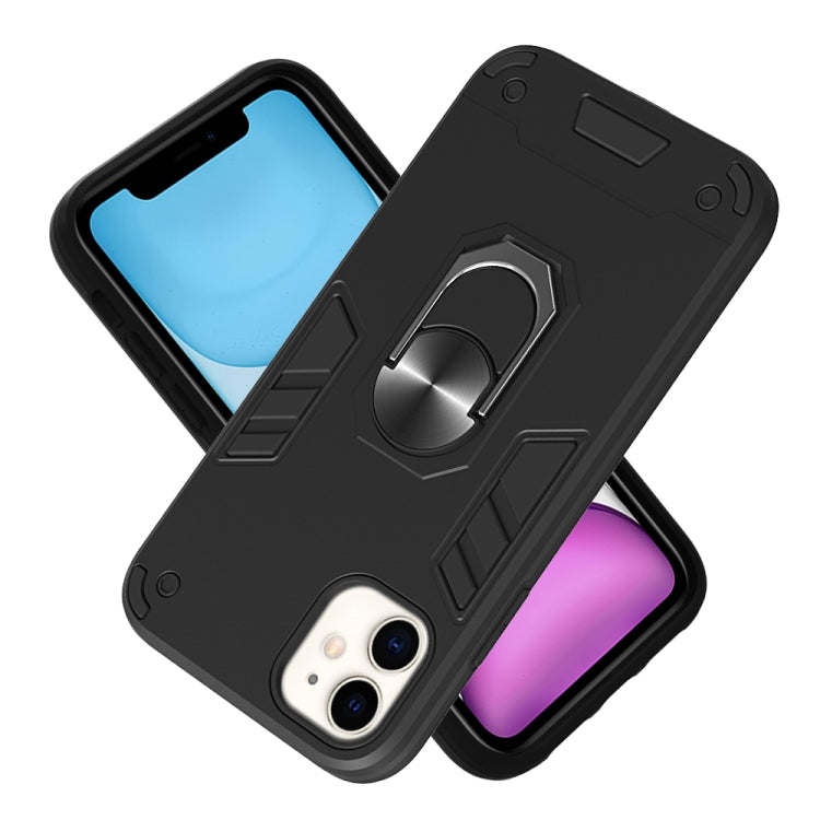 For iPhone 11 2 in 1 Armour Series PC + TPU Protective Case with Ring Holder