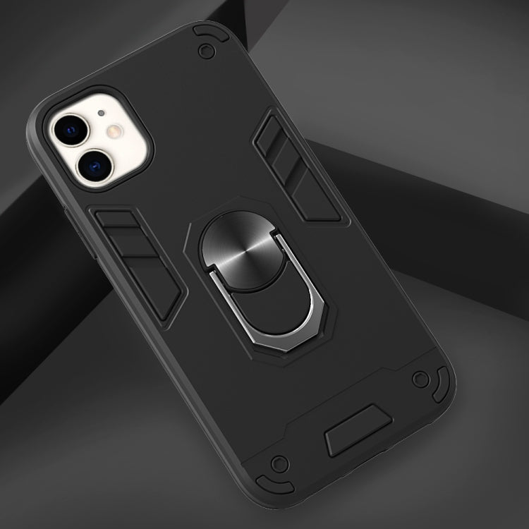 For iPhone 11 2 in 1 Armour Series PC + TPU Protective Case with Ring Holder