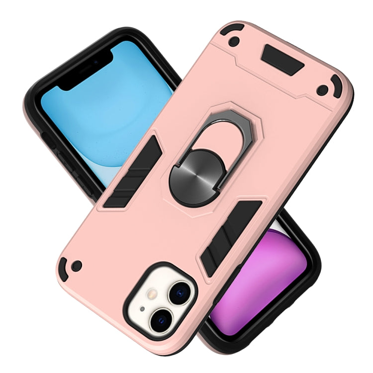 For iPhone 11 2 in 1 Armour Series PC + TPU Protective Case with Ring Holder