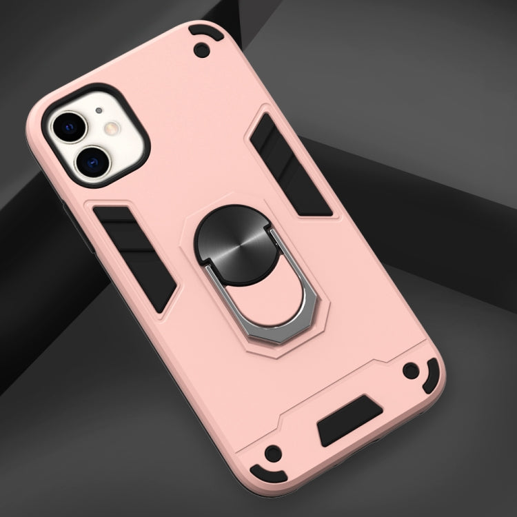For iPhone 11 2 in 1 Armour Series PC + TPU Protective Case with Ring Holder