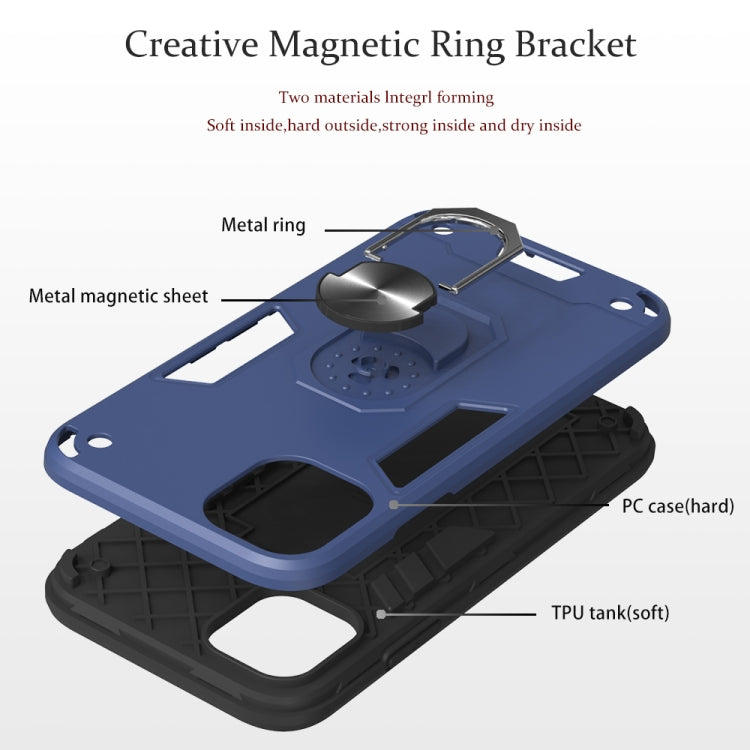 For iPhone 11 2 in 1 Armour Series PC + TPU Protective Case with Ring Holder