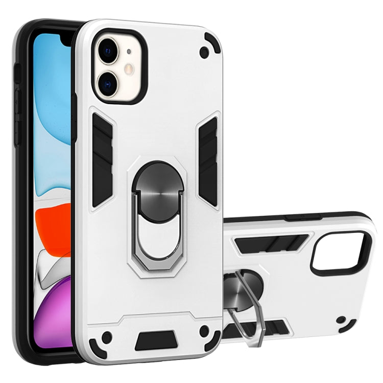 For iPhone 11 2 in 1 Armour Series PC + TPU Protective Case with Ring Holder