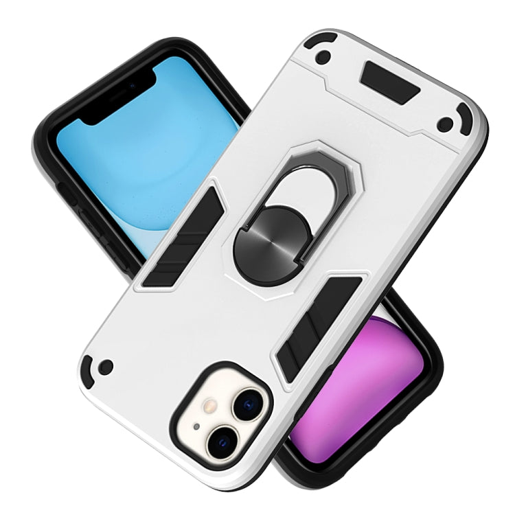 For iPhone 11 2 in 1 Armour Series PC + TPU Protective Case with Ring Holder