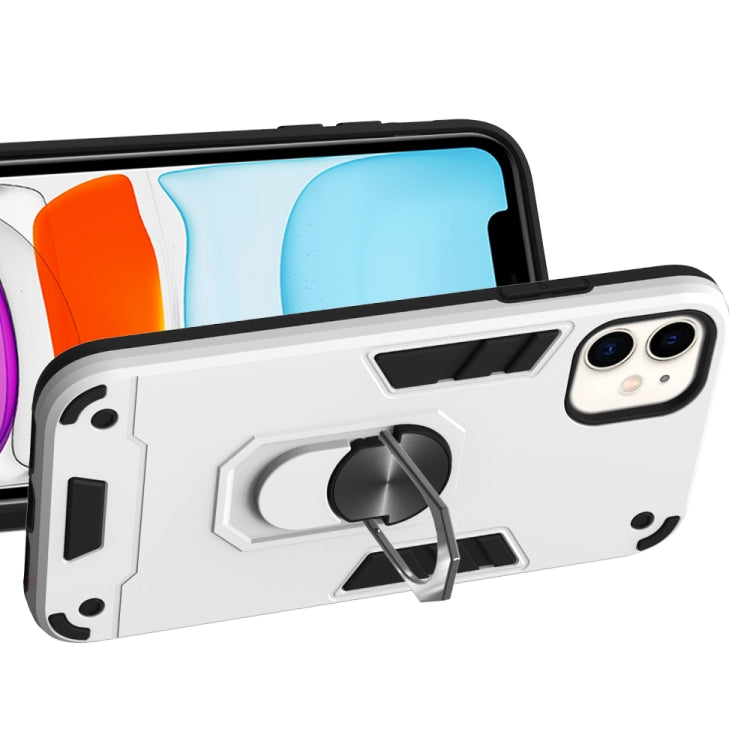 For iPhone 11 2 in 1 Armour Series PC + TPU Protective Case with Ring Holder
