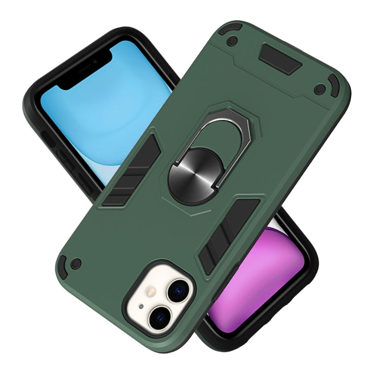 For iPhone 11 2 in 1 Armour Series PC + TPU Protective Case with Ring Holder