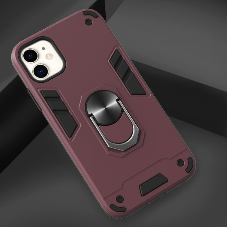 For iPhone 11 2 in 1 Armour Series PC + TPU Protective Case with Ring Holder