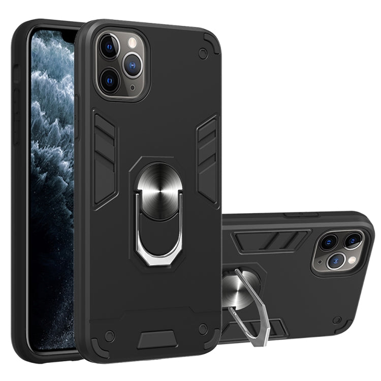 For iPhone 11 Pro Max 2 in 1 Armour Series PC + TPU Protective Case with Ring Holder