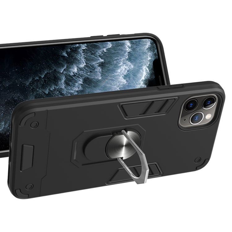 For iPhone 11 Pro Max 2 in 1 Armour Series PC + TPU Protective Case with Ring Holder