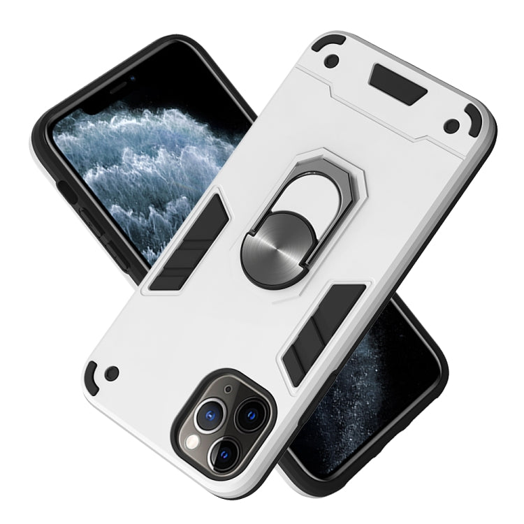 For iPhone 11 Pro Max 2 in 1 Armour Series PC + TPU Protective Case with Ring Holder