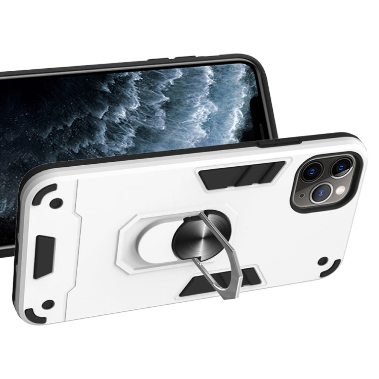 For iPhone 11 Pro Max 2 in 1 Armour Series PC + TPU Protective Case with Ring Holder