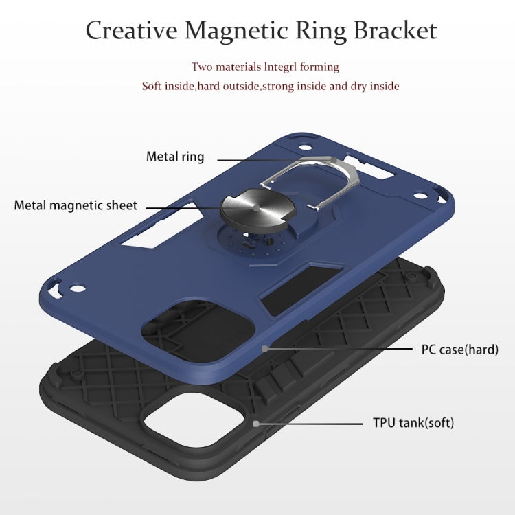 For iPhone 11 Pro Max 2 in 1 Armour Series PC + TPU Protective Case with Ring Holder