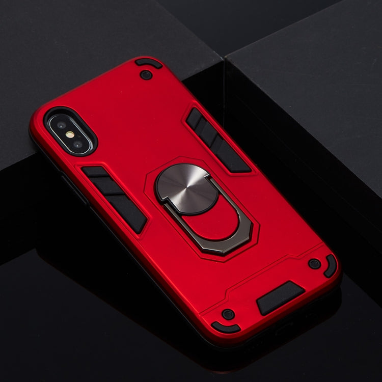 For iPhone X / XS 2 in 1 Armour Series PC + TPU Protective Case with Ring Holder