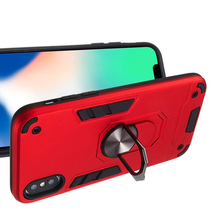 For iPhone X / XS 2 in 1 Armour Series PC + TPU Protective Case with Ring Holder