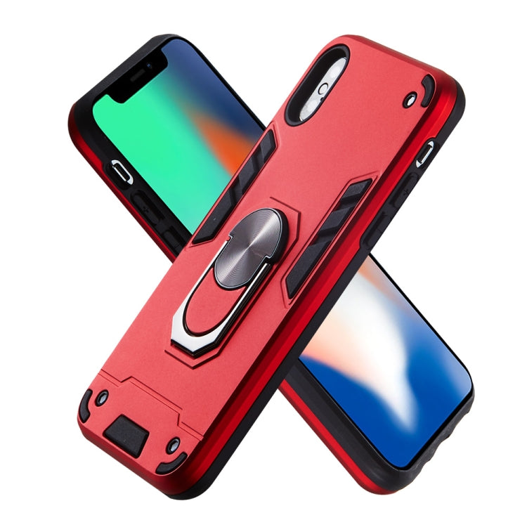 For iPhone X / XS 2 in 1 Armour Series PC + TPU Protective Case with Ring Holder