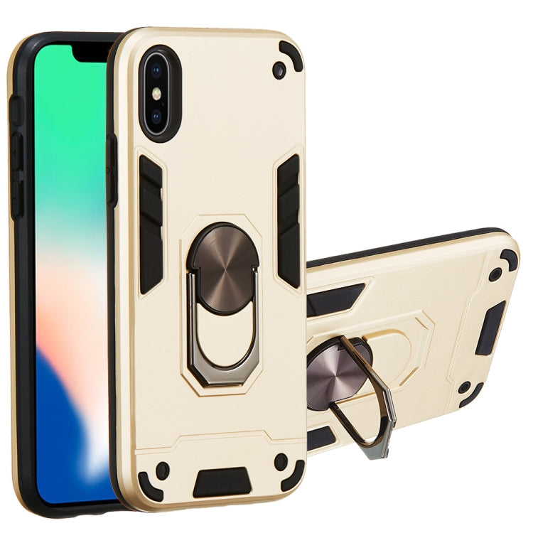 For iPhone X / XS 2 in 1 Armour Series PC + TPU Protective Case with Ring Holder