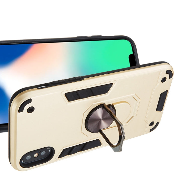 For iPhone X / XS 2 in 1 Armour Series PC + TPU Protective Case with Ring Holder